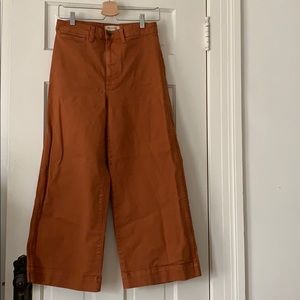 Madewell Emmett Wide Leg Crop Burnt Sienna size 27